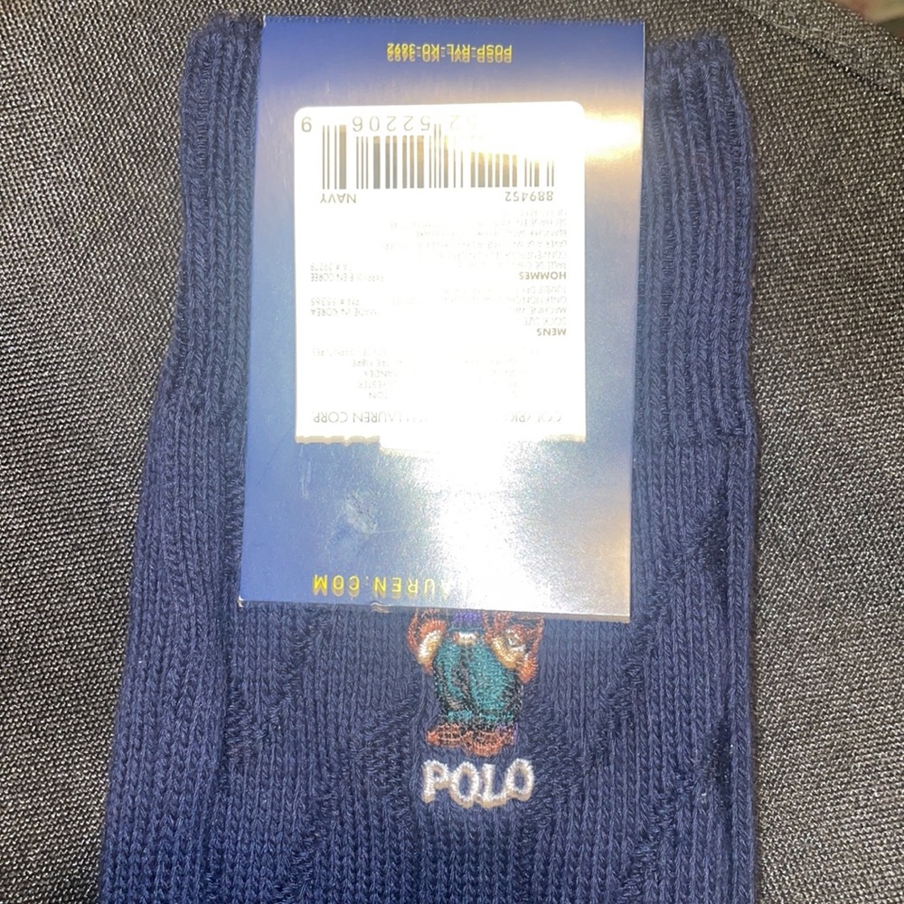 Polo Bear By Ralph Lauren Classy Bear Socks and Beanie Bundle